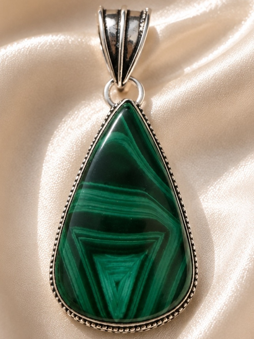 Artisan Green Malachite Teardrop Pendant